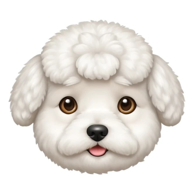 white bichon frise face with round head like popcorn hair sticker