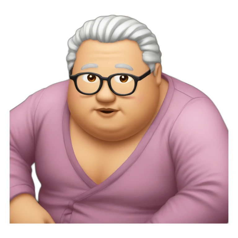 red-spectacles-fat-men-japanese-pinkhair sticker