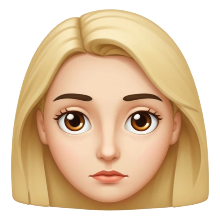 face with downturned eyebrows and a look of intrigue sticker