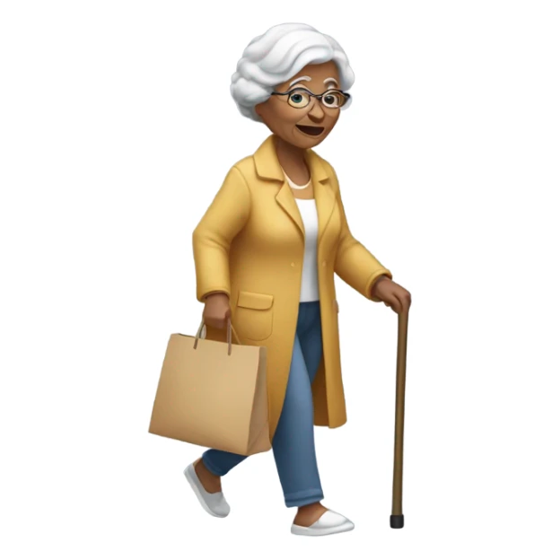 A grandma crossing the street  sticker