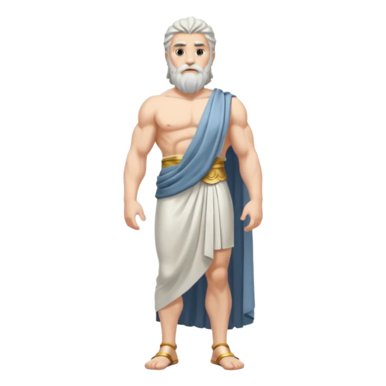 fullbody silverhair god ZEUS, standing still rearview sticker