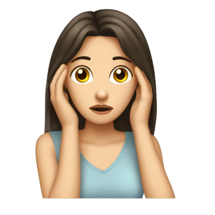 Brunette girl facepalm sticker
