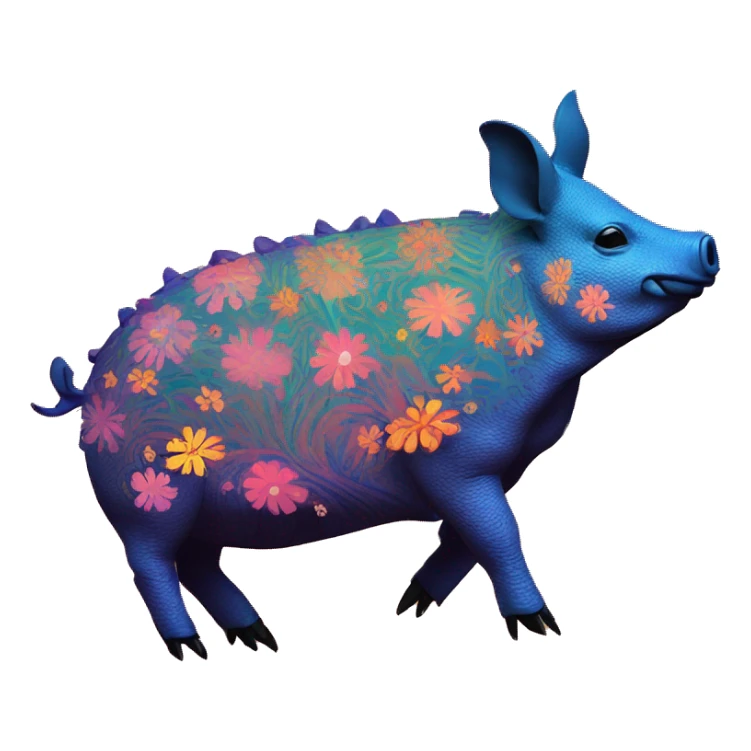 retro groovy hippie trippy floral patterns on a pig armadillo centipede sticker