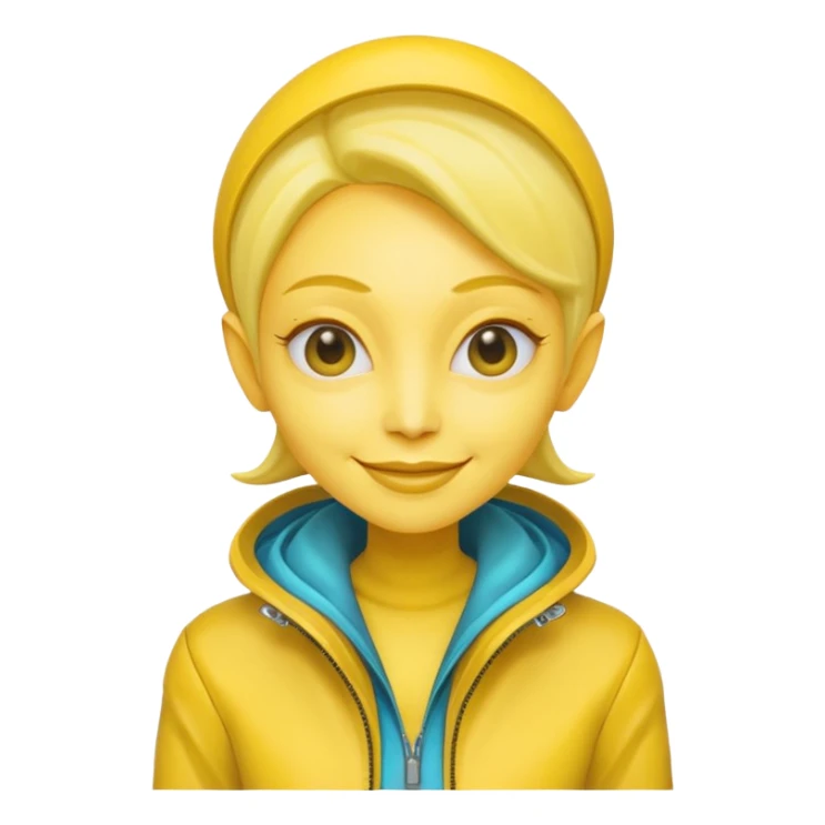 Lady Alien with yellow jacket, Half body. sticker