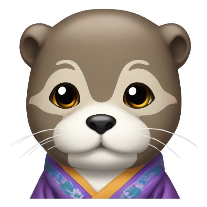 a otter face wearing traditional korean hanbok sticker