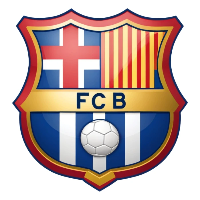 FC Barcelona logo, shield with blue and red stripes, football club emblem sticker