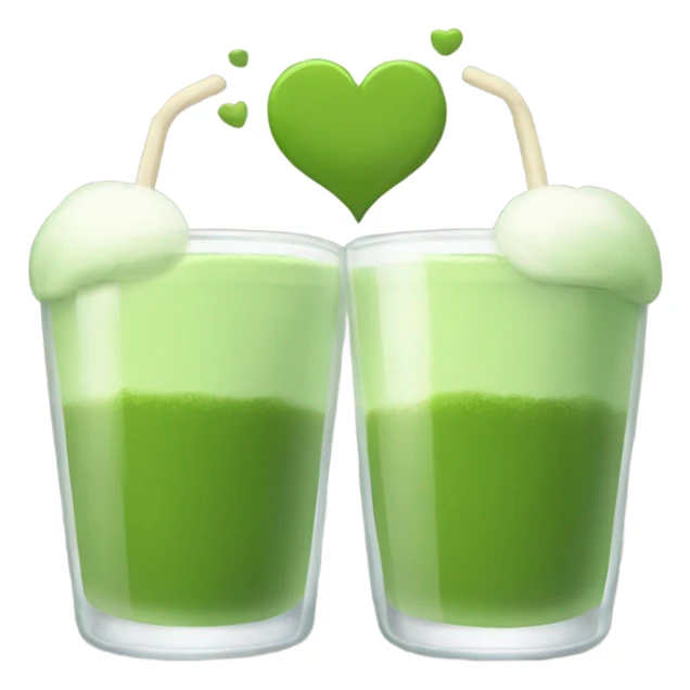 Two glass of matcha kissing each others sticker