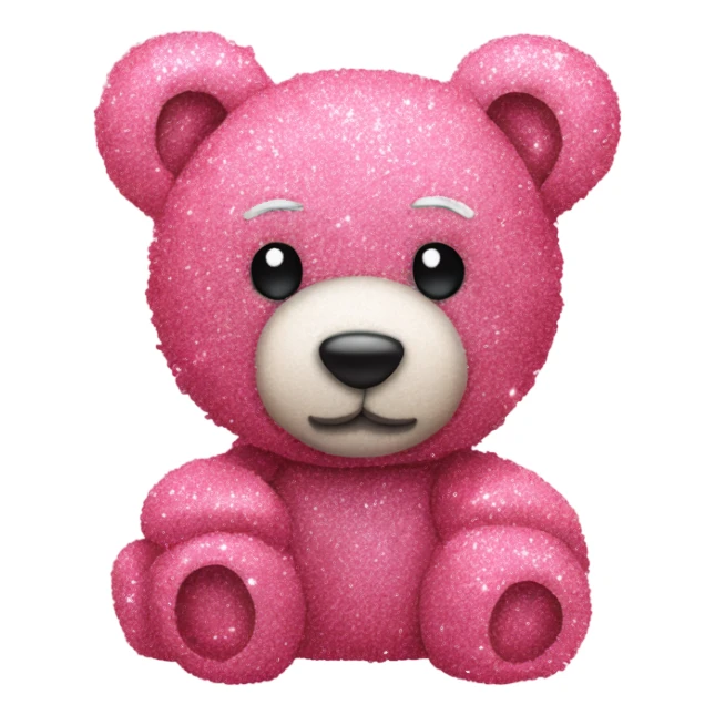 Pink teddy bear made fully of roses with glitter  sticker