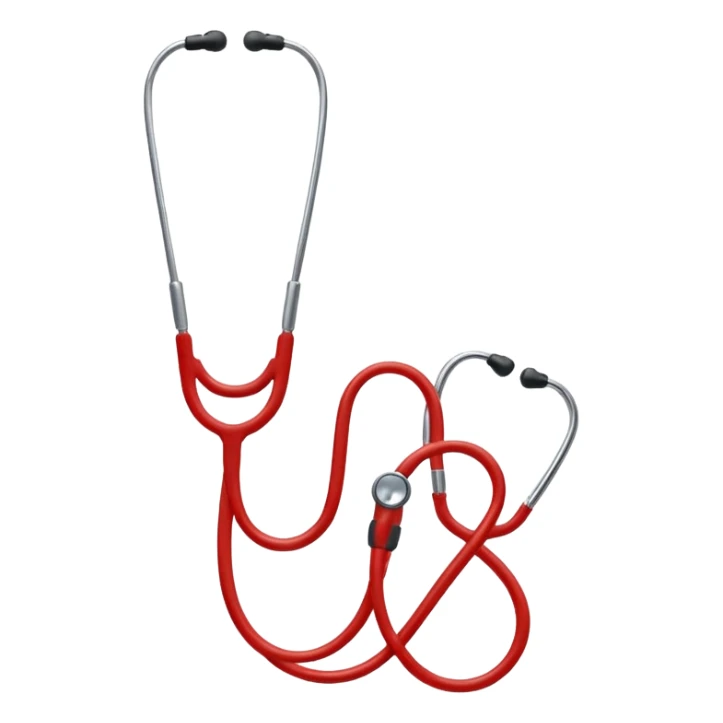 Red stethoscope thats prominent and single sided sticker