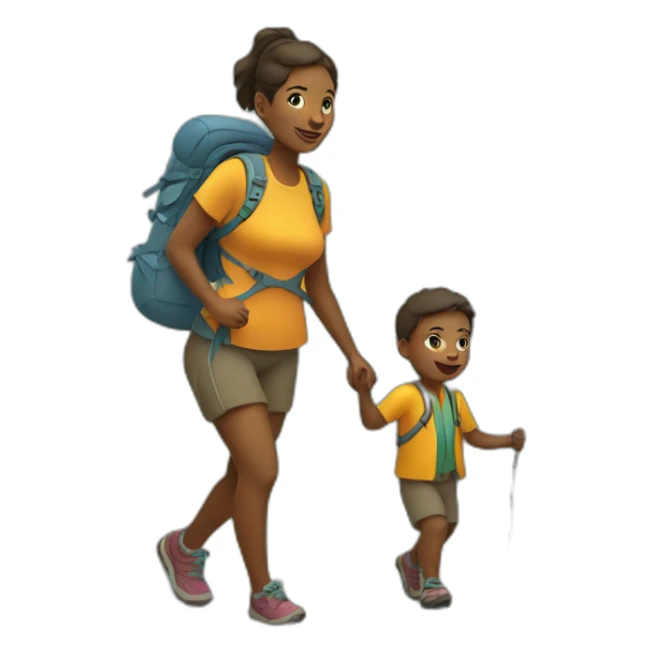 Mom hiking With baby sticker
