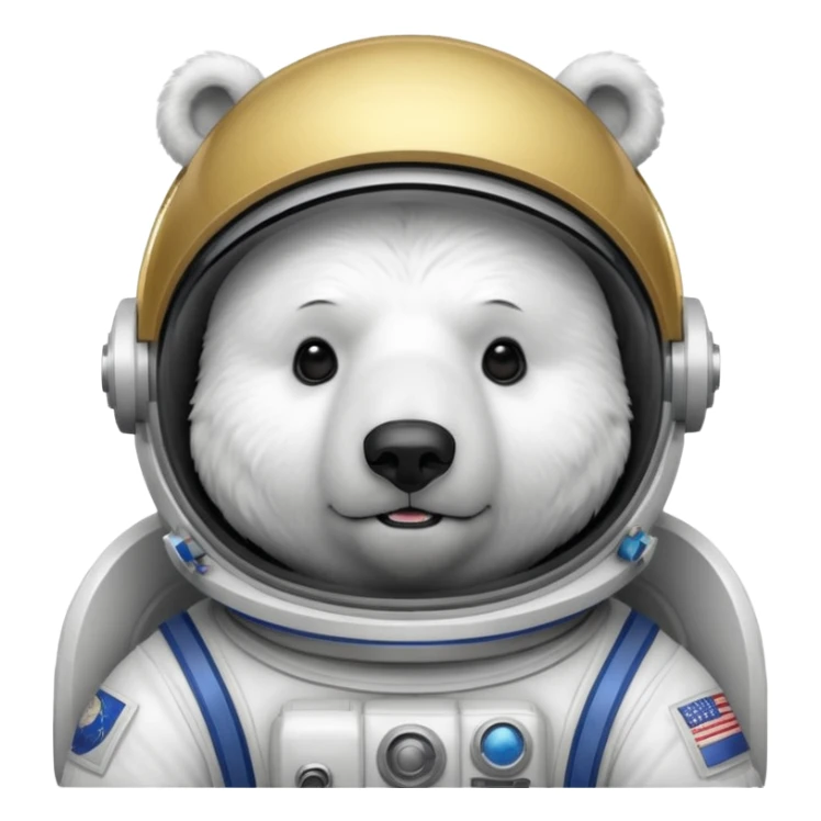 fat polar bear in astronaut helmet sticker