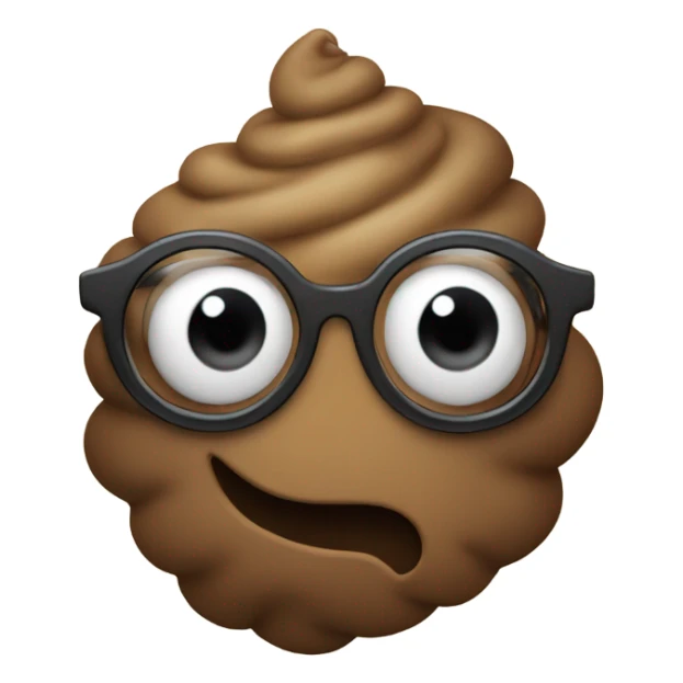 poop wearing glasses sticker