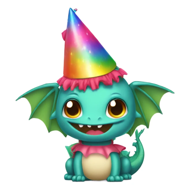 Dragon in a tutu and a party hat  sticker