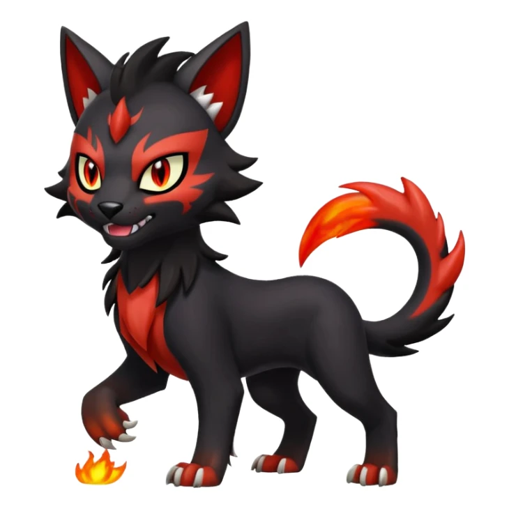 Feisty Spicy Fiery Angry Growling Sour Creamy Evil Liepard-Houndour-Sprigatito-Litten-Pokémon-fusion-creature (full body) sticker