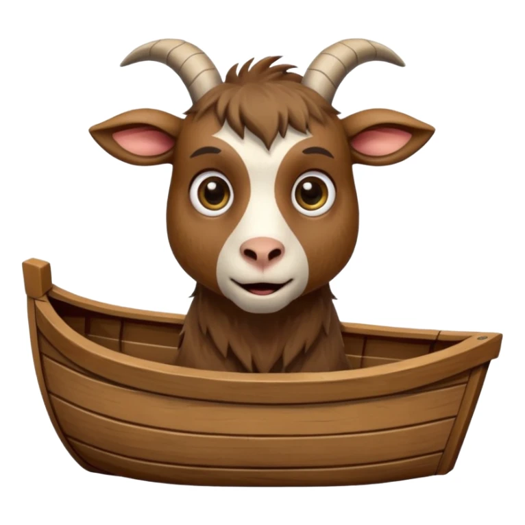 a frightened goat in a boat sticker
