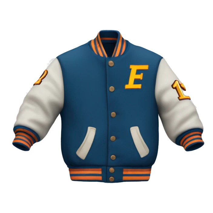 Varsity jacket, with TNG initials, number 1, color scheme - EDE9E9, 111931, DDEF3F sticker