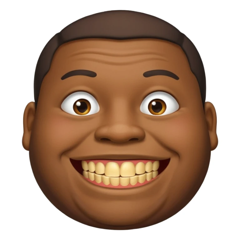 Fat black man missing half of front tooth sticker