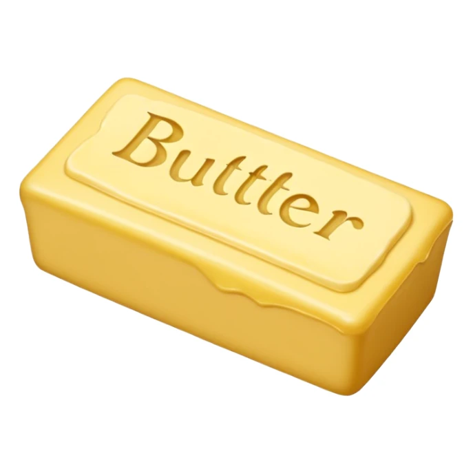 Create an image with butter and text that says butter  sticker