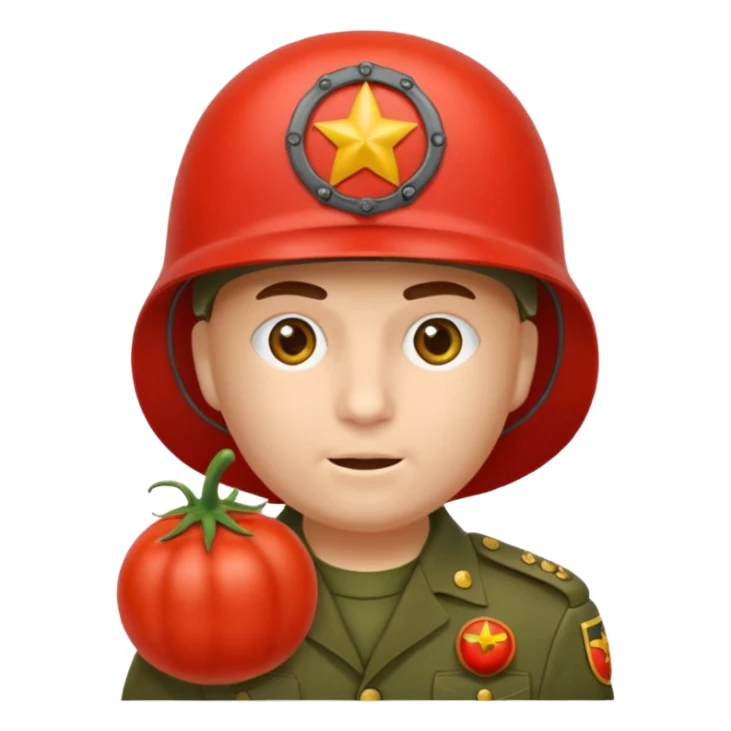 Eine Tomate mit Gesicht als Panzerkommandant sticker