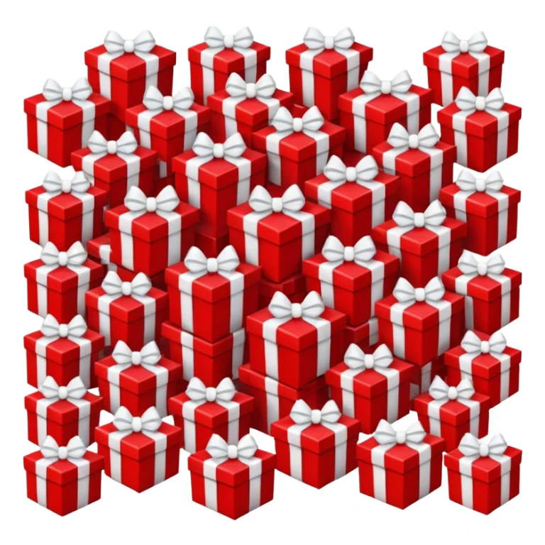 lots of red gift boxes with white bows sticker