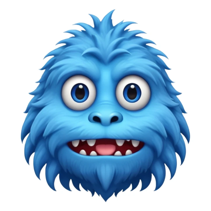 A skinny and lanky tall blue furry monster with a slightly triangular head put the top having a small curve going inward  sticker
