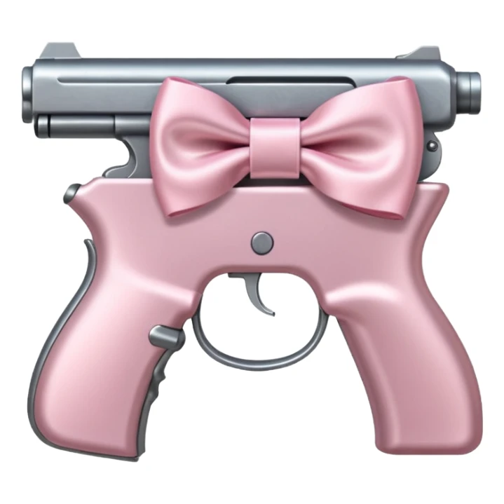 pale pink gun, pale pink bow sticker