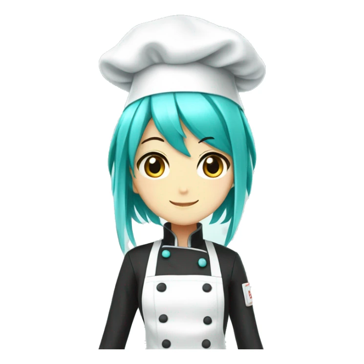 hatsune miku girl wear chef's hat sticker