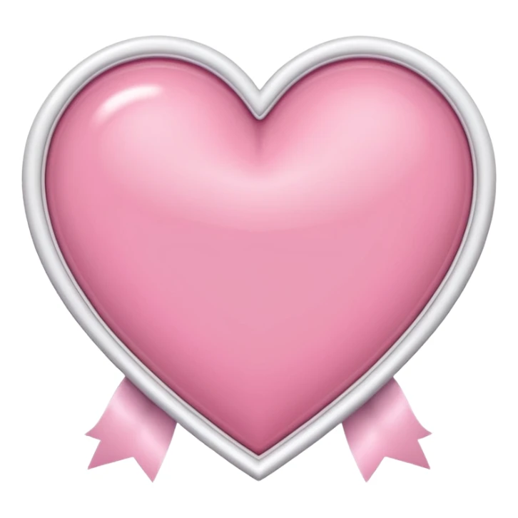 pink heart framed with white ribbon sticker
