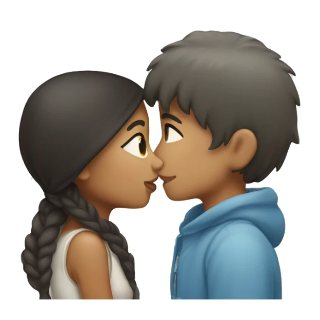white boy and filipino girl eskimo kissing sticker