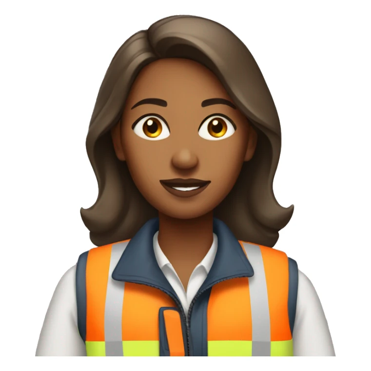brown skinned woman in a safety vest sticker