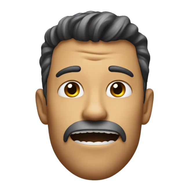 Emoji with incredible sharp jawline and a finger in the shising position sticker