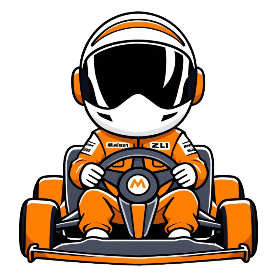 Person in mcclaren f1 race car sticker