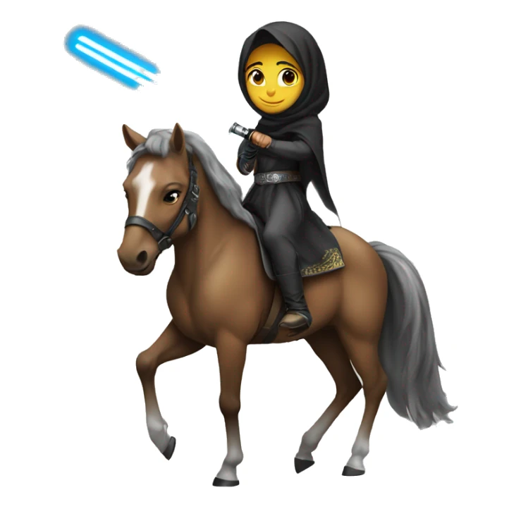 muslim girl holding light saber on horse sticker