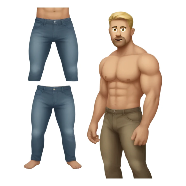 Man in pants big muscles  sticker