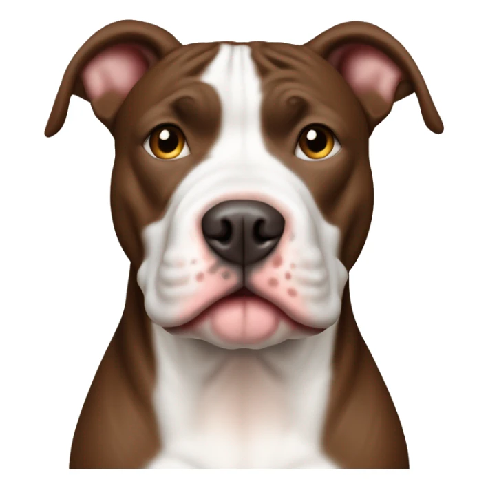 Schokobrauner pitbull mit vertikalem weißen Strich von Nase bis Stirn sticker