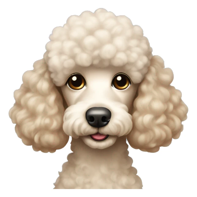 Poodle, cream, light brown ears, kiss  sticker
