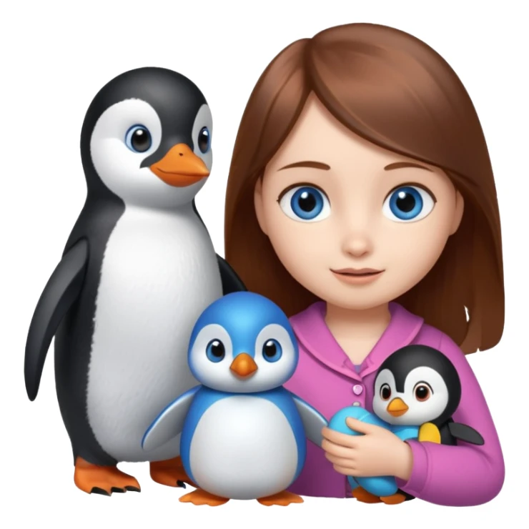 Savino the penguin,Moshi the doll and sticker