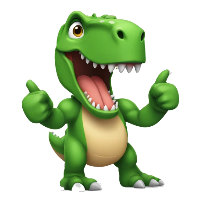 tyrannosaurus showing thumbs up sticker
