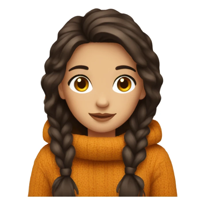 Brunette girl cozy autumn vibe sticker