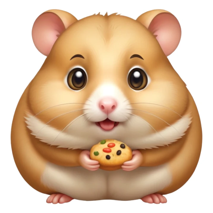 surprised hamster with puffed cheeks full of food, wide eyes sticker