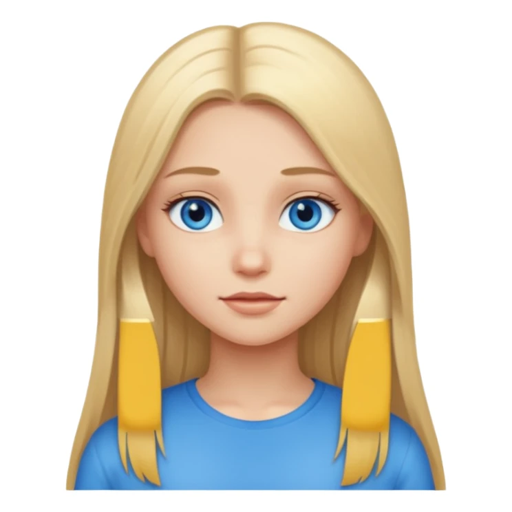A girl with  straight long blond hair sticker