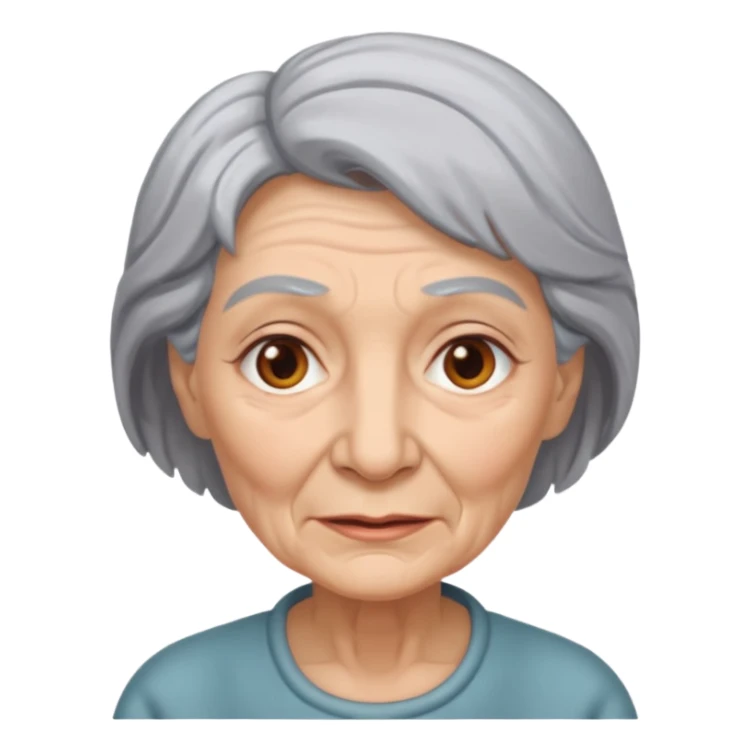 grey hair old woman sticker
