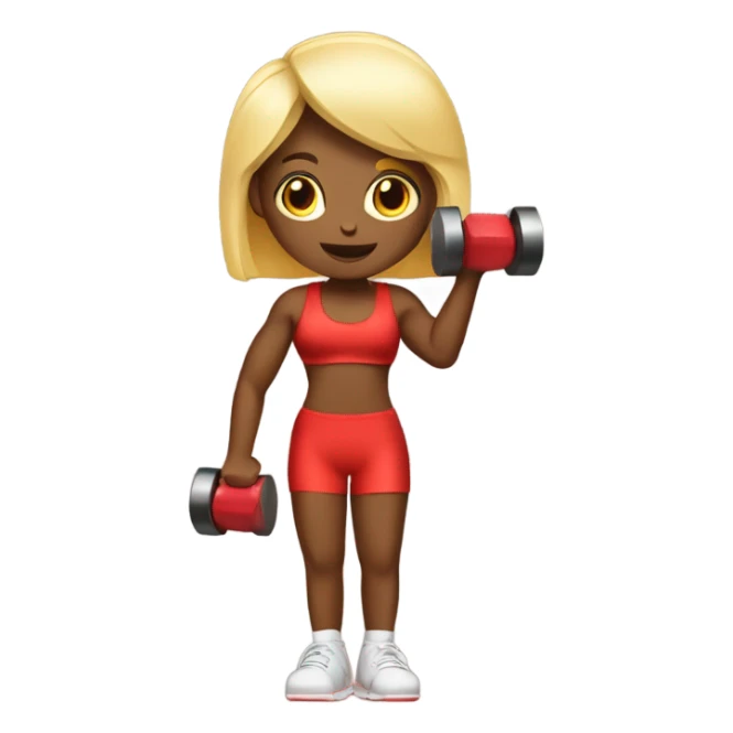 Red gym girl with dumbells sticker