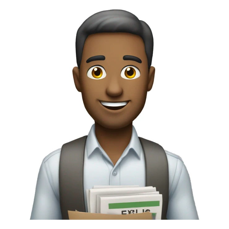 Handsome newspaper seller sticker