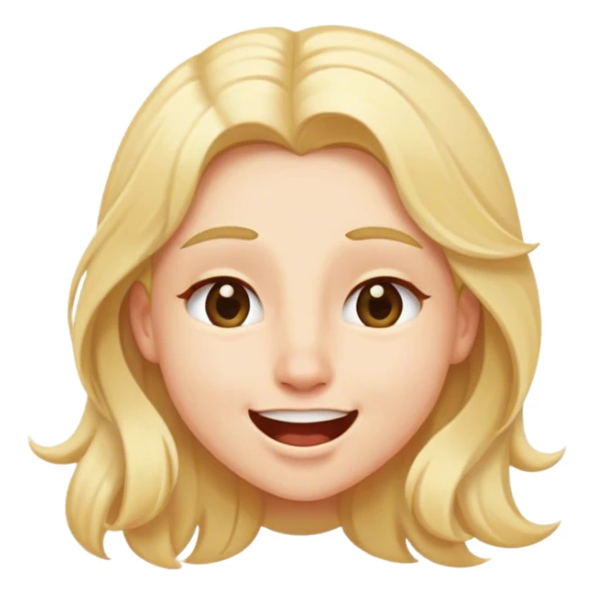 winking face moving long blonde hair in a cute way sticker