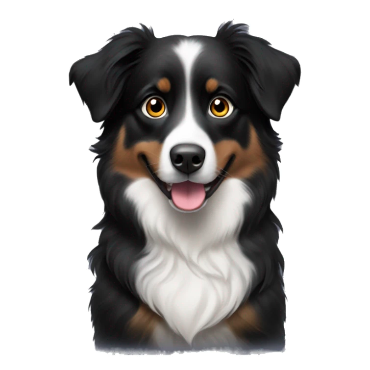 Small black australian shepherd dog with heart eyes sticker