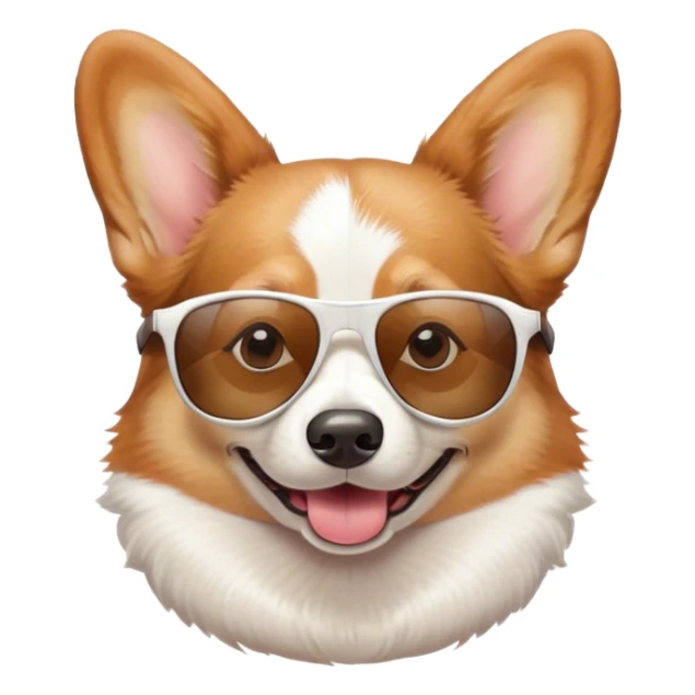 Portrait of a Corgi in sunglasses sticker