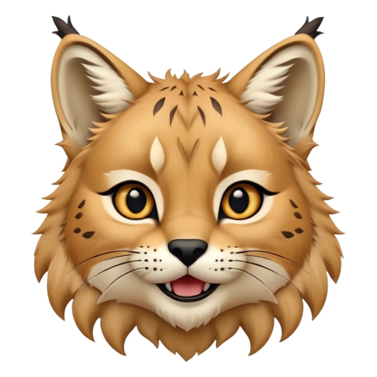 Cinematic-realistic cute-Lynx-Portrait-Emoji – Head tilted dramatically with an exaggeratedly amused expression, featuring a thick, tufted golden-brown coat with striking black ear tufts, wide, expressive amber eyes filled with playful disbelief. sticker