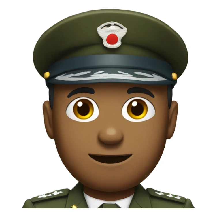 military uniformed man seated sticker