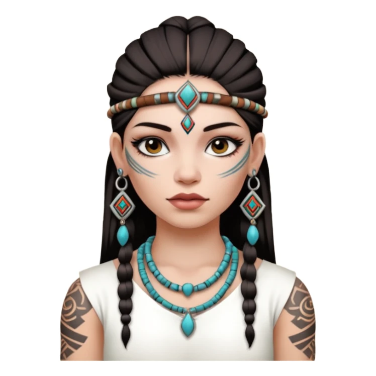 tribal girl Tattooed, white skin sticker